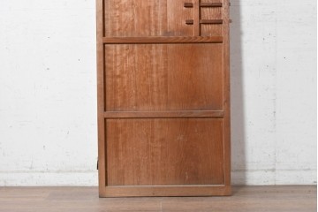 ヴィンテージ建具　昭和中期　型板ガラスと曲線意匠がレトロな幅狭のドア1枚　(R-090579)