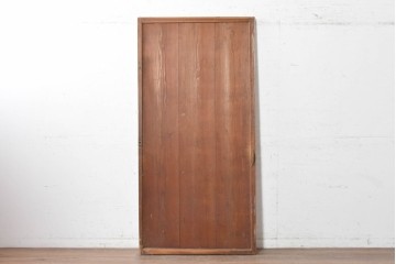 和製アンティーク　昭和初期　横桟を全体に配したすっきりとした木製引き戸　(R-090580)