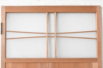 ヴィンテージ建具　昭和中期　幅狭　鏡板一枚板　曲げ木のデザインが印象的なドア1枚　(R-090581)