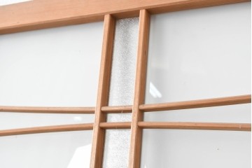 ヴィンテージ建具　昭和中期　幅狭　鏡板一枚板　曲げ木のデザインが印象的なドア1枚　(R-090581)