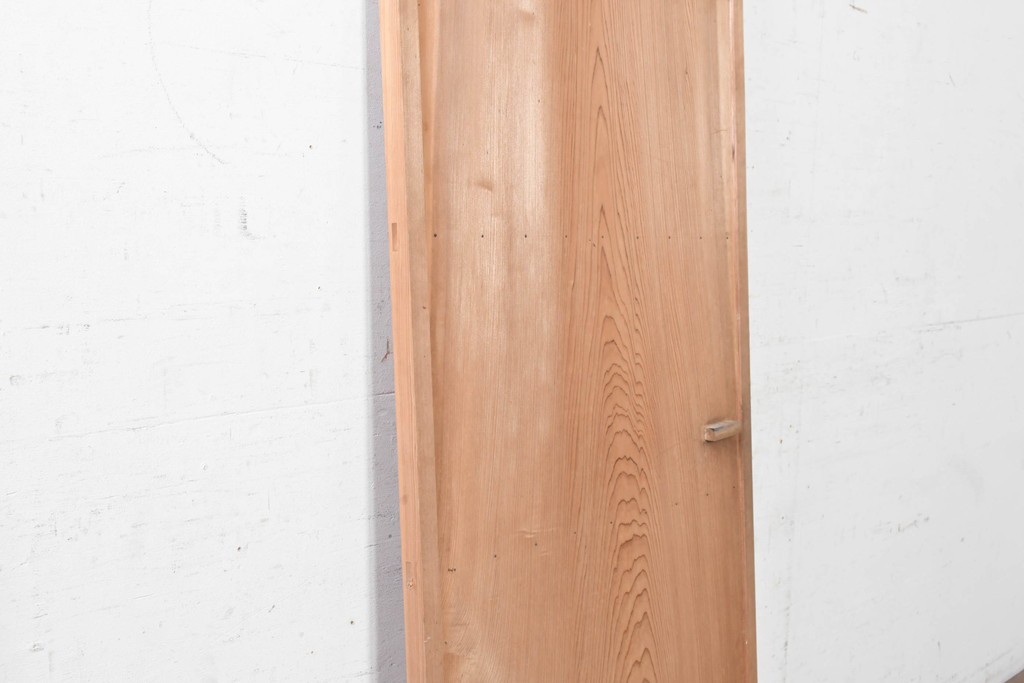 ヴィンテージ建具　昭和中期　幅狭　鏡板一枚板　曲げ木のデザインが印象的なドア1枚　(R-090581)