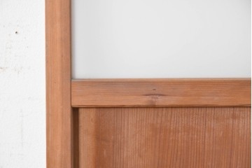 ヴィンテージ建具　昭和中期　幅狭　鏡板一枚板　曲げ木のデザインが印象的なドア1枚　(R-090581)