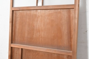ヴィンテージ建具　昭和中期　幅狭　鏡板一枚板　曲げ木のデザインが印象的なドア1枚　(R-090581)