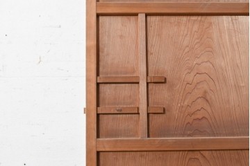 ヴィンテージ建具　昭和中期　幅狭　鏡板一枚板　曲げ木のデザインが印象的なドア1枚　(R-090581)