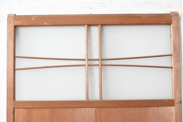 ヴィンテージ建具　昭和中期　幅狭　鏡板一枚板　曲げ木のデザインが印象的な引き戸1枚　(R-090582)