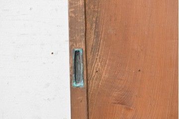 ヴィンテージ建具　昭和中期　幅狭　鏡板一枚板　曲げ木のデザインが印象的な引き戸1枚　(R-090582)