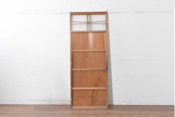 ヴィンテージ建具　昭和中期　幅狭　鏡板一枚板　曲げ木のデザインが印象的な引き戸1枚　(R-090582)