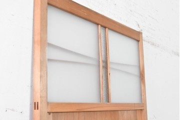 ヴィンテージ建具　昭和中期　幅狭　鏡板一枚板　曲げ木のデザインが印象的な引き戸1枚　(R-090582)