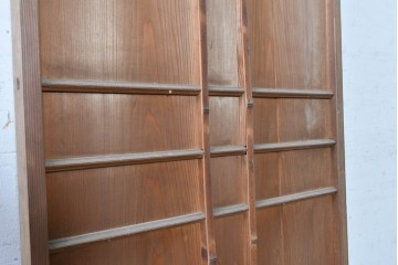 ヴィンテージ建具　昭和中期　竹の装飾がアクセントになった端正なデザインのドア1枚　(R-090584)