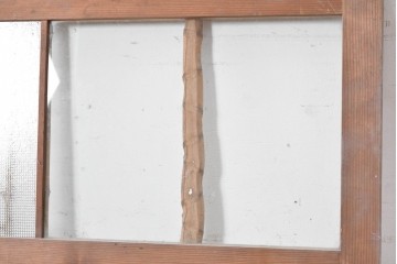 アンティーク建具　昭和期　透かし装飾が個性的な凝ったつくりのガラス引き戸1枚　(R-090585)