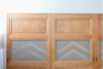 和製ヴィンテージ　昭和後期　高級品!!　繊細な組子細工と木目を楽しめる帯戸4枚セット　(R-090586)