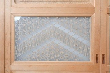 和製ヴィンテージ　昭和後期　高級品!!　繊細な組子細工と木目を楽しめる帯戸4枚セット　(R-090586)