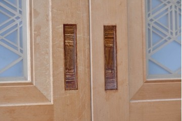 和製ヴィンテージ　昭和後期　高級品!!　繊細な組子細工と木目を楽しめる帯戸4枚セット　(R-090586)