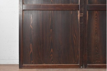 アンティーク建具　明治期　深みのある色合いと木目が上品な帯戸2枚セット　(R-090589)