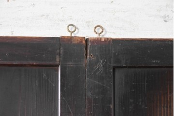 アンティーク建具　明治期　深みのある色合いと木目が上品な帯戸2枚セット　(R-090589)