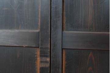 アンティーク建具　明治期　深みのある色合いと木目が上品な帯戸2枚セット　(R-090589)