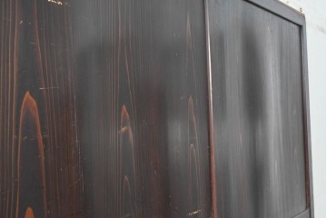 アンティーク建具　明治期　深みのある色合いと木目が上品な帯戸2枚セット　(R-090589)