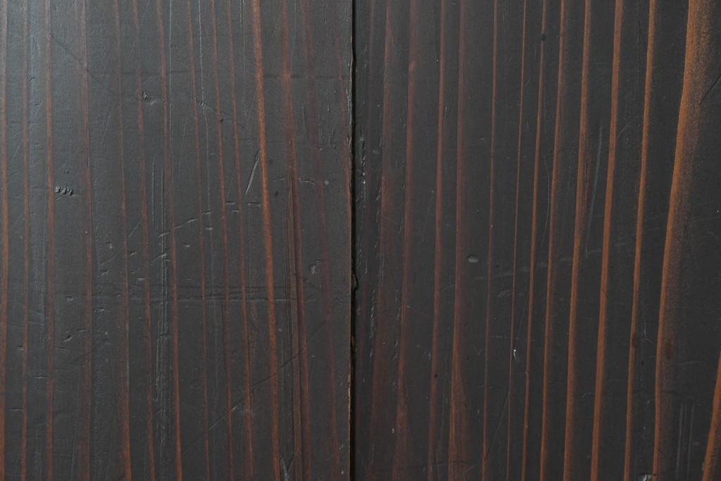 アンティーク建具　明治期　深みのある色合いと木目が上品な帯戸2枚セット　(R-090589)