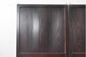 アンティーク建具　明治期　深みのある色合いと木目が上品な帯戸2枚セット　(R-090589)