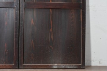 アンティーク建具　明治期　深みのある色合いと木目が上品な帯戸2枚セット　(R-090589)