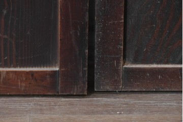 アンティーク建具　明治期　深みのある色合いと木目が上品な帯戸2枚セット　(R-090589)