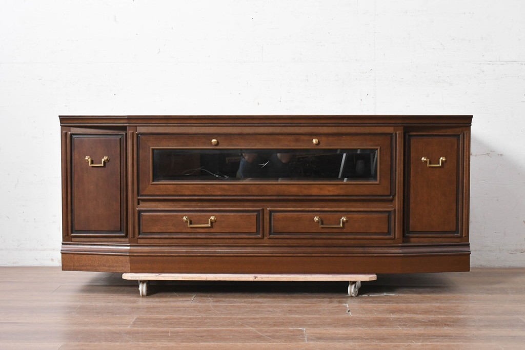 中古　美品　maruni(マルニ木工)　地中海ロイヤルシリーズ(ROYAL)　収納力が魅力のクラシカルなテレビ台　(R-090610)