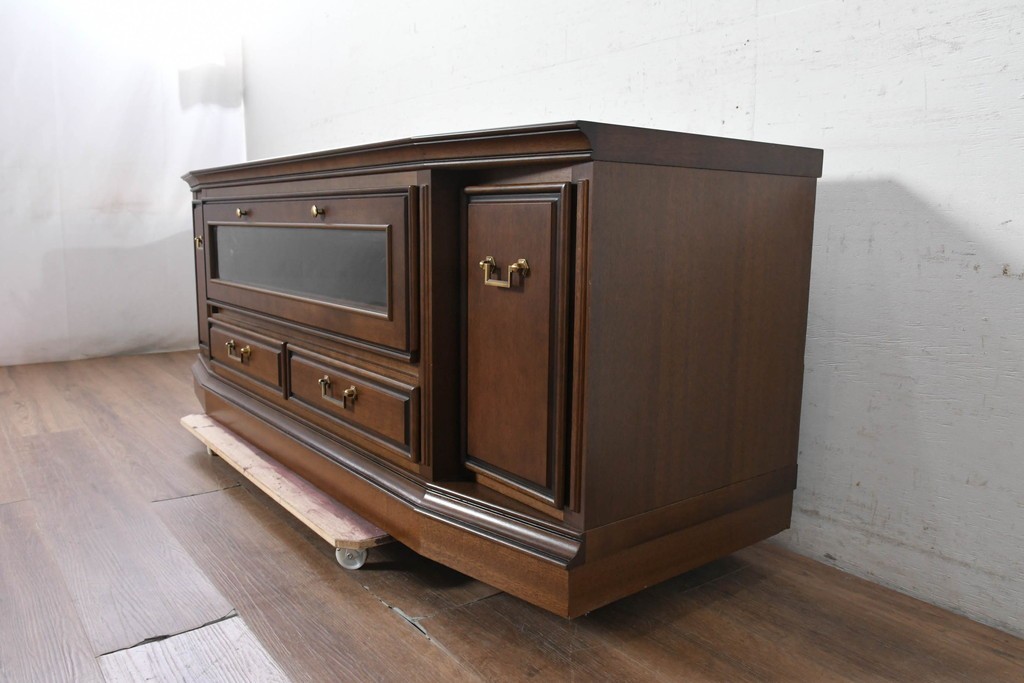 中古　美品　maruni(マルニ木工)　地中海ロイヤルシリーズ(ROYAL)　収納力が魅力のクラシカルなテレビ台　(R-090610)