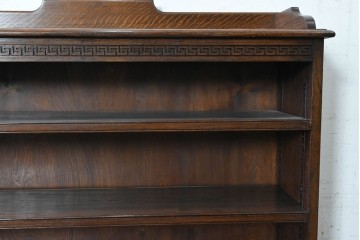 イギリスアンティーク　1940年頃　オーク材　珍しいオープンタイプ!　クラシカルな意匠のブックシェルフ　(R-090612)
