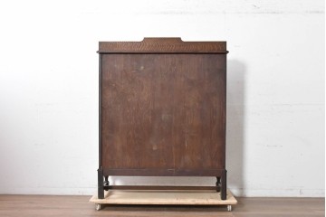 イギリスアンティーク　1940年頃　オーク材　珍しいオープンタイプ!　クラシカルな意匠のブックシェルフ　(R-090612)