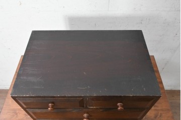 中古　松本民芸家具　立体的なデザインが印象的な小引き出し　(R-090618)