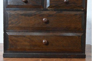中古　松本民芸家具　立体的なデザインが印象的な小引き出し　(R-090618)
