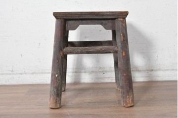 【簡易リペア限定品】　アジアンヴィンテージ　1970年から1980年頃　中国　伝統的な趣を楽しめるアンティーク調スツール　(R-090627)