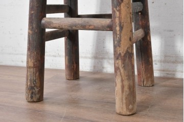 【簡易リペア限定品】　アジアンヴィンテージ　1970年から1980年頃　中国　伝統的な趣を楽しめるアンティーク調スツール　(R-090628)