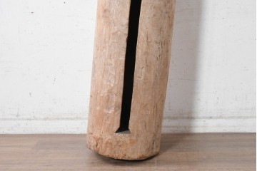 ヴィンテージ雑貨　バリ島　素朴な表情が魅力のスリットドラム　※ディスプレイ用　(R-090629)