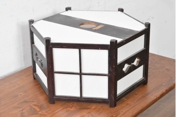 《引っ掛けシーリング式ペンダントライト加工費込み》　中古　松本民芸家具　絶版品　B型六角アンドン　和モダンな吊り下げ照明　(R-090632)