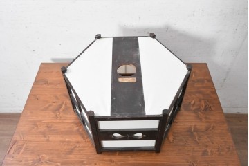 《引っ掛けシーリング式ペンダントライト加工費込み》　中古　松本民芸家具　絶版品　B型六角アンドン　和モダンな吊り下げ照明　(R-090632)