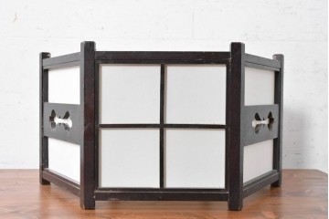 《引っ掛けシーリング式ペンダントライト加工費込み》　中古　松本民芸家具　絶版品　B型六角アンドン　和モダンな吊り下げ照明　(R-090632)
