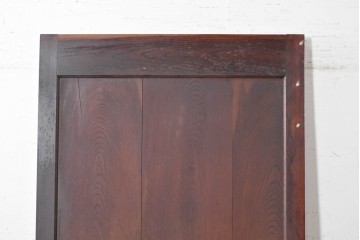 アンティーク建具　明治期　総欅(ケヤキ)材　大きな金具を備えた重厚な蔵戸1枚　(R-090637)