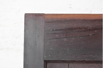 アンティーク建具　明治期　総欅(ケヤキ)材　大きな金具を備えた重厚な蔵戸1枚　(R-090637)