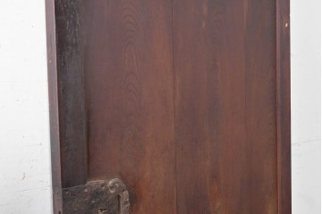 アンティーク建具　明治期　総欅(ケヤキ)材　大きな金具を備えた重厚な蔵戸1枚　(R-090637)