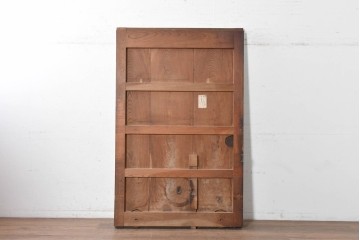 アンティーク建具　明治期　総欅(ケヤキ)材　大きな金具を備えた重厚な蔵戸1枚　(R-090637)