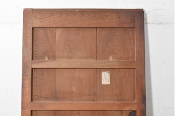 アンティーク建具　明治期　総欅(ケヤキ)材　大きな金具を備えた重厚な蔵戸1枚　(R-090637)