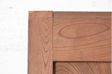 アンティーク建具　明治期　総欅(ケヤキ)材　大きな金具を備えた重厚な蔵戸1枚　(R-090637)