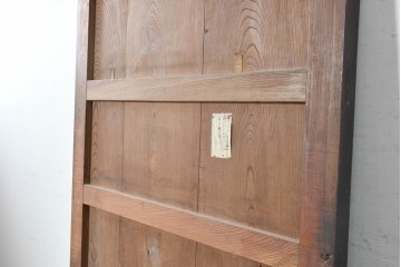 アンティーク建具　明治期　総欅(ケヤキ)材　大きな金具を備えた重厚な蔵戸1枚　(R-090637)