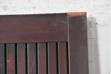 アンティーク建具　明治期　総欅(ケヤキ)材　ダイヤル式の錠と獅子の金具が印象的な格子蔵戸1枚　(R-090639)