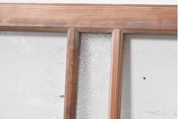 アンティーク建具　昭和初期から昭和中期　型板ガラスがアクセントを添えるガラス窓2枚セット　(R-090641)