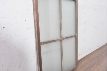 アンティーク建具　昭和初期から昭和中期　すりガラスがレトロなガラス窓1枚　(R-090642)