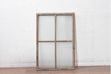 アンティーク建具　昭和初期から昭和中期　すりガラスがレトロなガラス窓1枚　(R-090642)