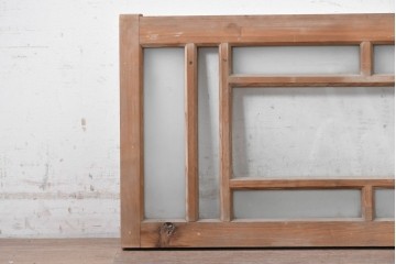 アンティーク建具　昭和初期　大正ロマン　幾何学的な格子が印象的な明かり取り1枚　(R-090644)