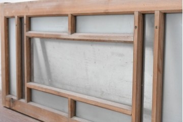 アンティーク建具　昭和初期　大正ロマン　幾何学的な格子が印象的な明かり取り1枚　(R-090644)